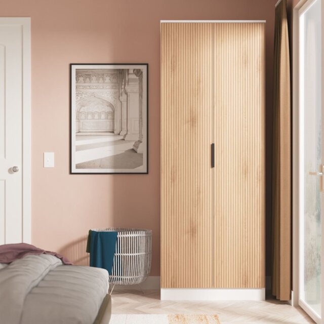 Livara Ready Assembled Tofino 2 Door Wardrobe - White & Oak - image 1