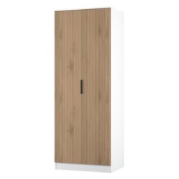 Livara Ready Assembled Tofino 2 Door Wardrobe - White & Oak - thumbnail 2