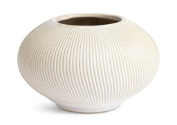 Habitat Small Ribbed Ceramic Vase - Natural - thumbnail 1