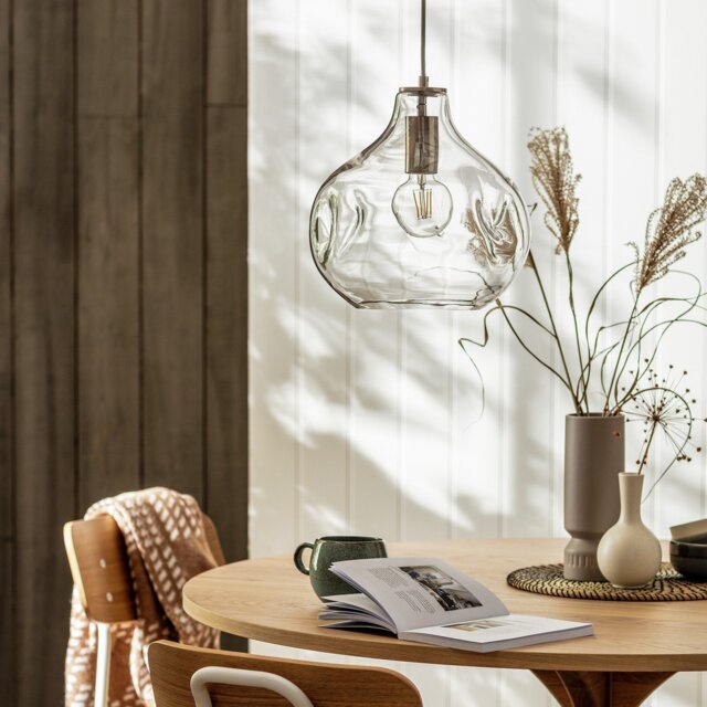 Habitat Ori Dimple Glass Pendant - Clear - image 1