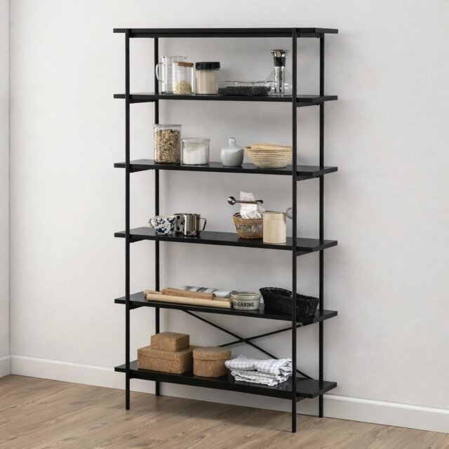 Furniture To Go Angus 5 Shelves Book Case - Black - image 1