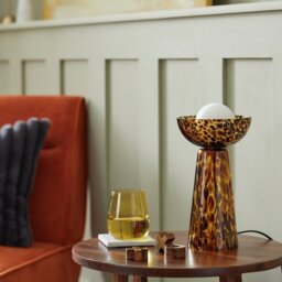Habitat Glass Tortoise Shell Table Lamp - Brown - thumbnail 2