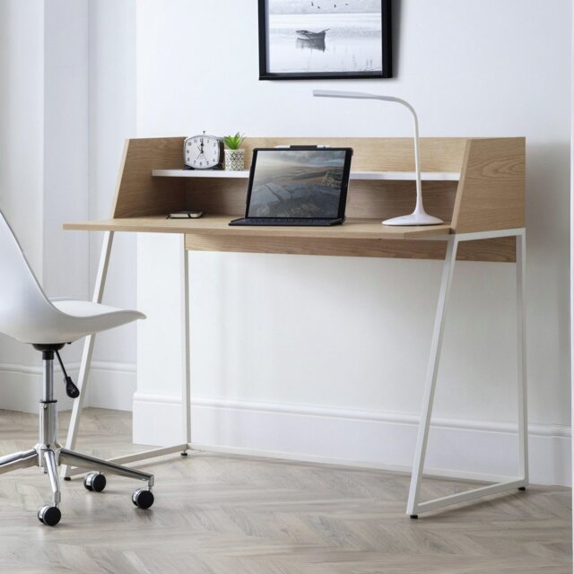 Julian Bowen Palmer Desk - White And Oak - image 1