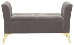 GFW Pettine Fabric Ottoman Storage Bench - Grey - thumbnail 2