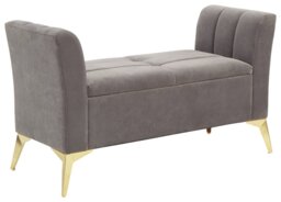 GFW Pettine Fabric Ottoman Storage Bench - Grey