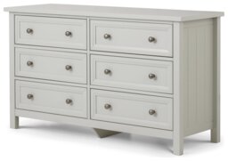 Julian Bowen Maine Wide 6 Drawer Chest - Dove Grey - thumbnail 2