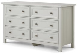 Julian Bowen Maine Wide 6 Drawer Chest - Dove Grey