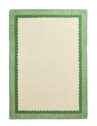 Habitat Bobbin Border Cream Wool Cut Pile Rug - 120x170cm - thumbnail 2