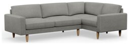 Hutch Slim Fabric Block Arm 5 Seater Corner Sofa - Dove Grey - thumbnail 1