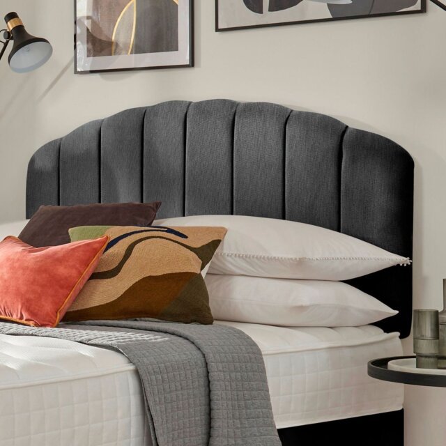 Silentnight Merlin Fabric Double Headboard - Charcoal - image 1