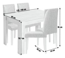 Argos Home Miami Extending Oak Dining Table & 4 White Chairs - thumbnail 2