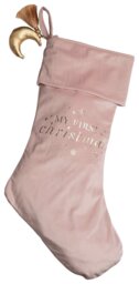 Bambino by Juliana Large Pink Baby's 1st Christmas Stocking - thumbnail 2