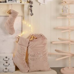 Bambino by Juliana Large Pink Baby's 1st Christmas Stocking - thumbnail 1