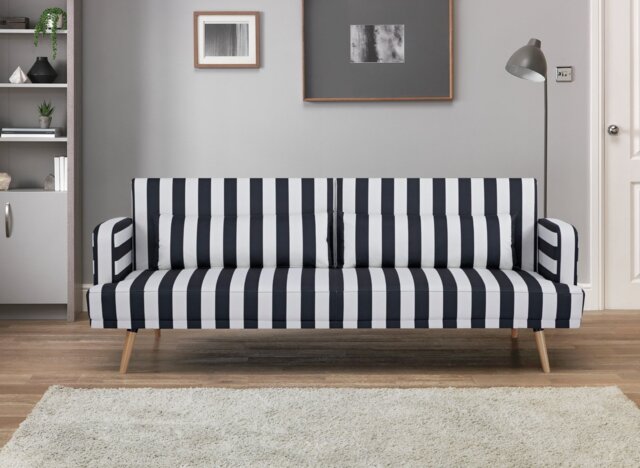 Argos Home Andy Fabric Clic Clac Sofa Bed - Black & White - image 1
