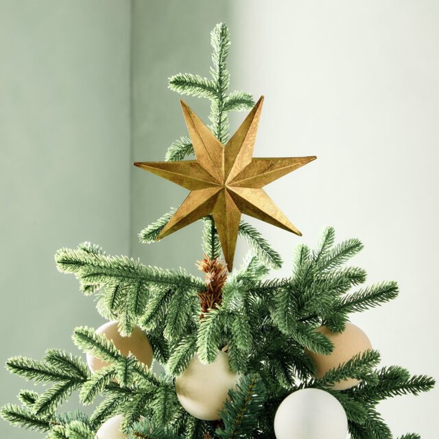 Habitat Gold Metal Star Christmas Tree Topper - image 1