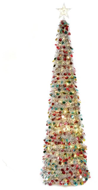 Premier Decorations 6ft Pop Up Slim Christmas Tree - Silver - image 1