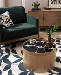 Habitat x Scion Esala Round Coffee Table - Walnut Stain - thumbnail 1