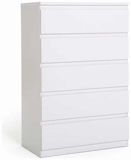 Argos Home Jenson 5 Drawer Chest - White Gloss - image 1