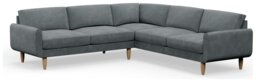 Hutch Velvet Round Arm 7 Seater Corner Sofa - Slate Grey - thumbnail 1