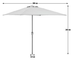 Habitat 2m  Square Garden Parasol - Grey - thumbnail 2