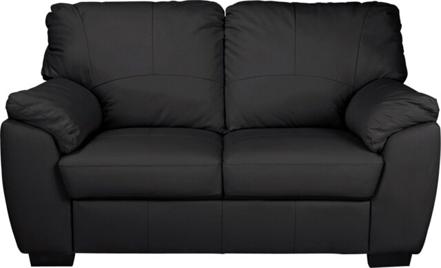Argos Home Milano Leather 2 Seater Sofa - Black - image 1