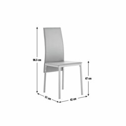 Argos Home Lido Pair of Faux Leather Dining Chair - Grey - thumbnail 2