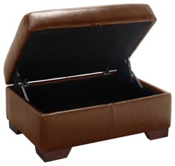 Argos Home Eton Leather Storage Ottoman Footstool - Tan - thumbnail 2