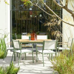 Habitat Mylar 6 Seater Metal Patio Set - Green - thumbnail 1