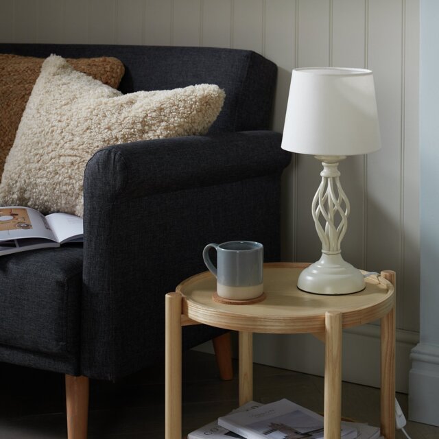 Argos Home Twist 42cm Metal Table Lamp - Cream - image 1