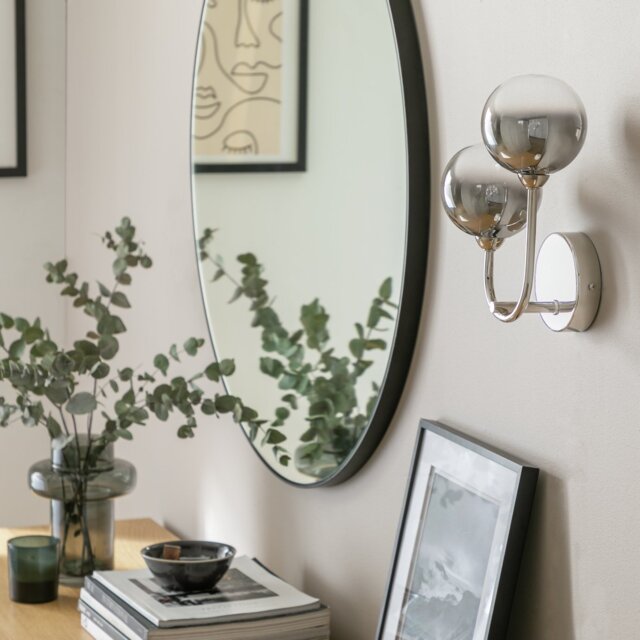 Argos Home Ombre Glass 2 Light Wall Light -  Nickel - image 1