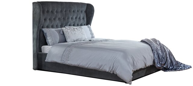 GFW Dakota Kingsize Fabric End Lift Ottoman Bed - Pewter - image 1