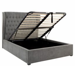 GFW Dakota Kingsize Fabric End Lift Ottoman Bed - Pewter - thumbnail 2