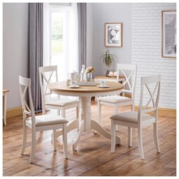Julian Bowen Davenport Ivory Dining Table & 4 Ivory Chairs - thumbnail 2