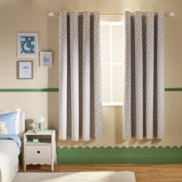 Argos Home Kids Star Eyelet Blackout Curtains - Grey - 168x183cm - thumbnail 1