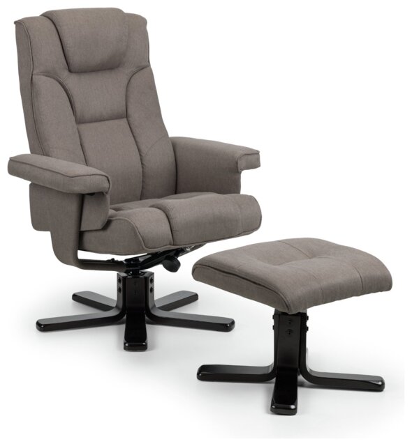 Julian Bowen Malmo Recliner Chair & Footstool - Grey - image 1