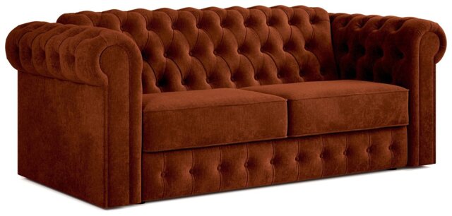 Jay-Be Chesterfield Fabric 3 Seater Sofa Bed - Orange - image 1