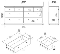 Tvilum Paris 8 Drawer Chest - White - thumbnail 2