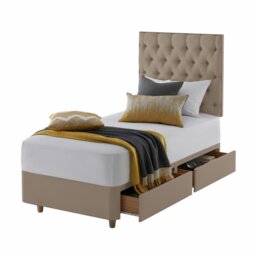 Silentnight Sassaria Single 2 Drawer Divan Bed - Sandstone - thumbnail 2