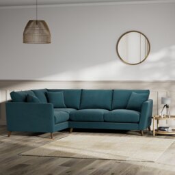Habitat Lomond Left Hand Corner Sofa - Teal - Dark Leg - thumbnail 2