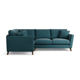 Habitat Lomond Left Hand Corner Sofa - Teal - Dark Leg - thumbnail 1