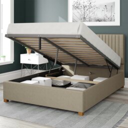 Aspire Grant Linen Double Ottoman Bedframe - Natural - thumbnail 2