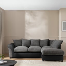 Argos Home Harry Cord Right Hand Corner Chaise Sofa-Charcoal - thumbnail 1