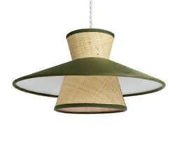 Habitat Mini Otto Green Velvet Easy Fit Lampshade - 35cm - thumbnail 2