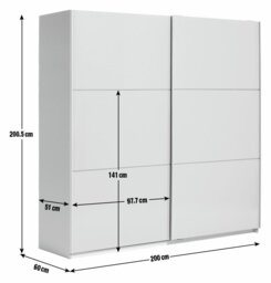 Habitat Holsted 200cm Sliding Wardrobe - Grey Gloss - thumbnail 2