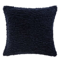 Habitat Plain Faux Shearling Cushion - Navy - 50x50cm