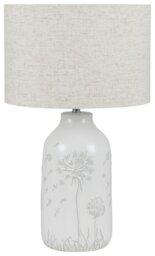 Pacific Flora Ceramic Table Lamp - White & Grey - thumbnail 2