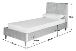 Argos Home Pandora Single Velvet Bed Frame - Pink - thumbnail 2