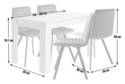 Argos Home Miami Ext Oak Dining Table & 4 Charcoal Chairs - thumbnail 2