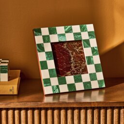 """Habitat Checkered Green Resin Picture Frame - 5x5""""""" - thumbnail 1