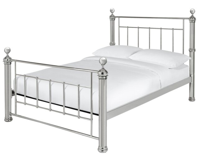 Argos Home Mayfair Kingsize Metal Bed Frame - Chrome - image 1